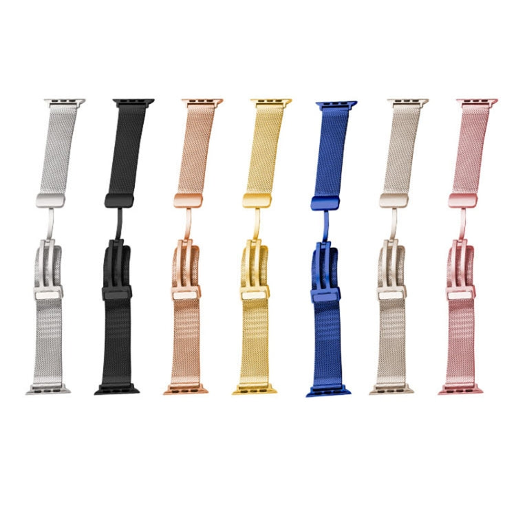 Milan Fold Buckle Metal Watch Band For Apple Watch Series 8&7 41mm / SE 2&6&SE&5&4 40mm / 3&2&1 38mm (Gradient Purple) - Watch Bands by PMC TechLife | Online Shopping South Africa | PMC TechLife