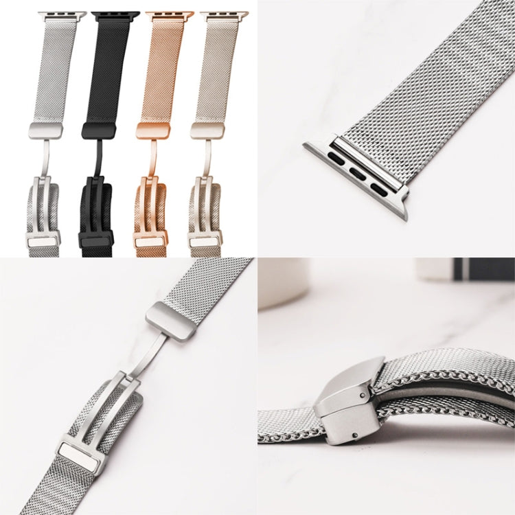 Milan Fold Buckle Metal Watch Band For Apple Watch Series 8&7 41mm / SE 2&6&SE&5&4 40mm / 3&2&1 38mm (Light Purple) - Watch Bands by PMC TechLife | Online Shopping South Africa | PMC TechLife