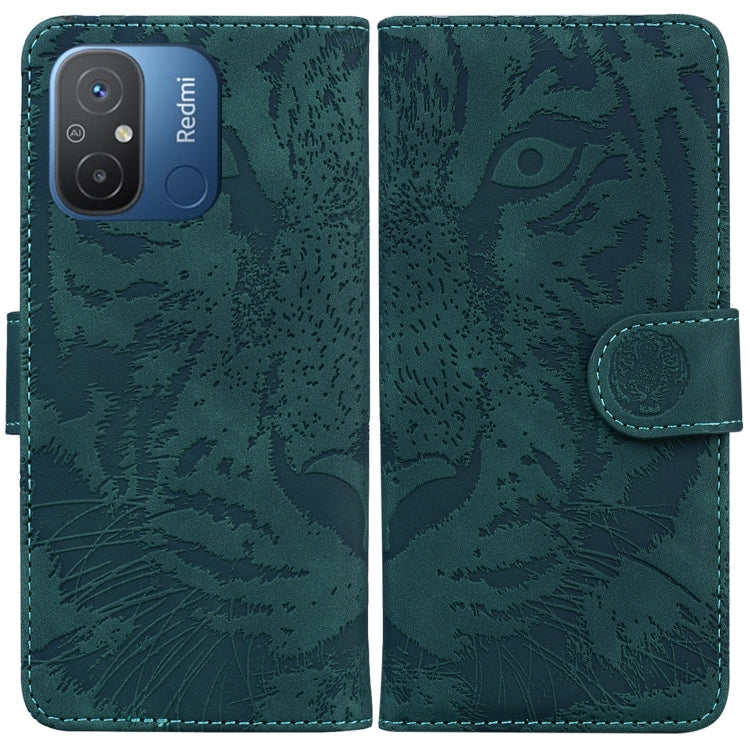 For Xiaomi Redmi 12C / 11A Tiger Embossing Pattern Flip Leather Phone Case(Green) - free shipping - PMC TechLife - Order now!