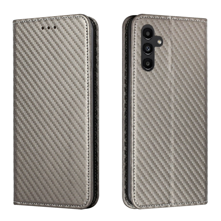 For Samsung Galaxy A24 4G Carbon Fiber Texture Magnetic Flip Leather Phone Case(Grey) - free shipping - PMC TechLife - Order now!
