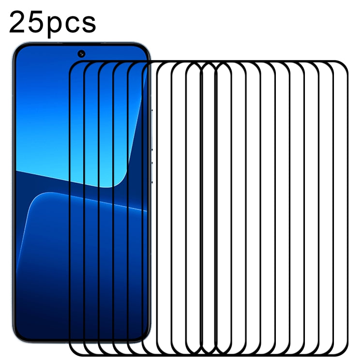 For Xiaomi 13 Ultra 25pcs Edge Glue 9H HD 3D Curved Edge Tempered Glass Film(Black) - 13 Ultra Tempered Glass by PMC TechLife | Online Shopping South Africa | PMC TechLife