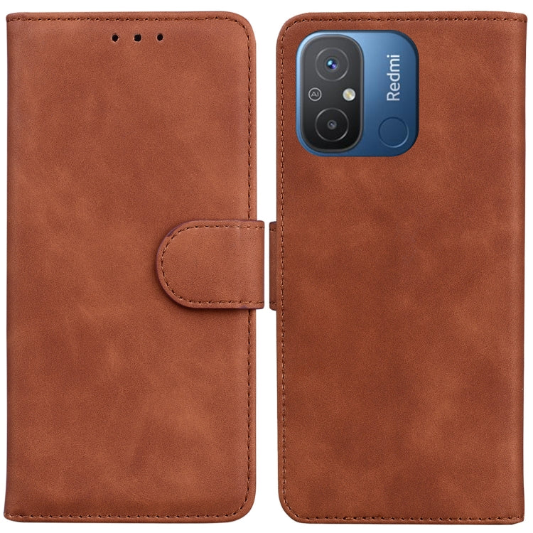 For Xiaomi Redmi 12C / 11A Skin Feel Pure Color Flip Leather Phone Case(Brown) - free shipping - PMC TechLife - Order now!