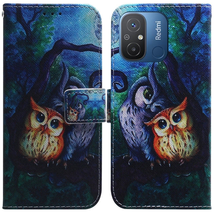 For Xiaomi Redmi 12C / 11A Coloured Drawing Flip Leather Phone Case(Oil Painting Owl) - free shipping - PMC TechLife - Order now!
