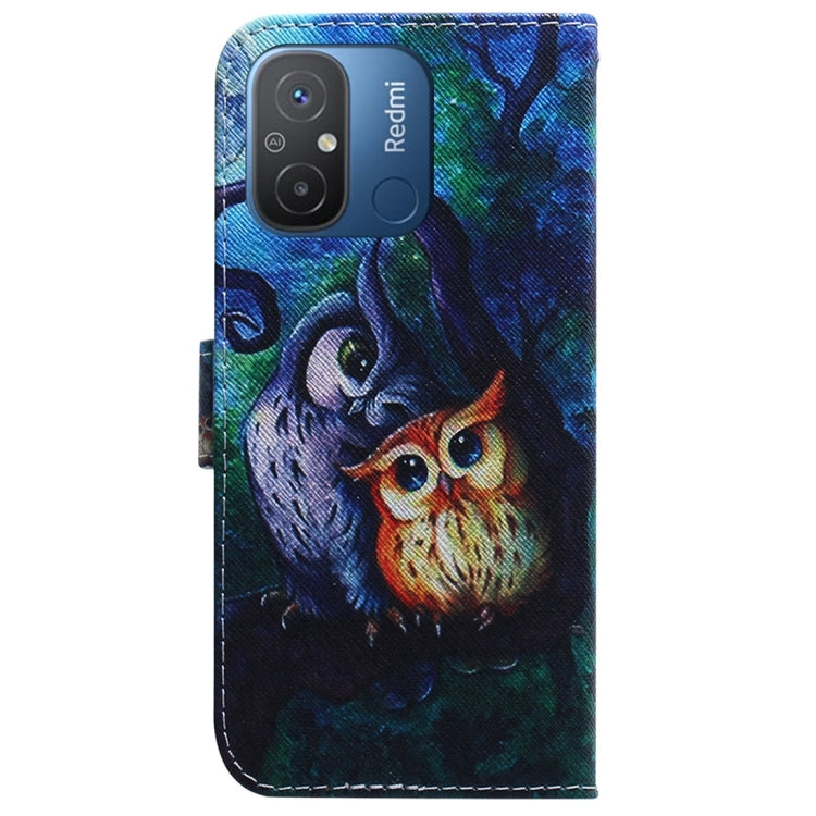 For Xiaomi Redmi 12C / 11A Coloured Drawing Flip Leather Phone Case(Oil Painting Owl) - free shipping - PMC TechLife - Order now!