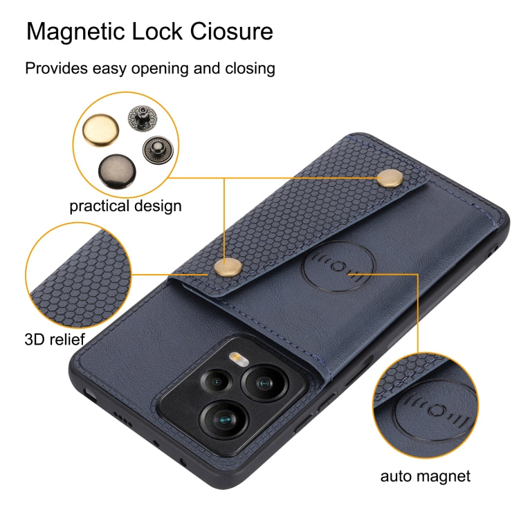 For Xiaomi Redmi Note 12 Pro+ 5G Global Double Buckle Magnetic Phone Case(Blue) - Xiaomi Cases by PMC TechLife | Online Shopping South Africa | PMC TechLife | Buy Now Pay Later Mobicred
