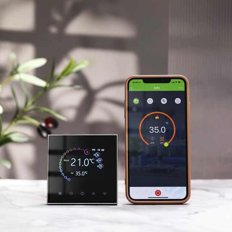 BHT-2002GBLM 220V Smart Home Heating Thermostat Electric Heating WiFi Thermostat with External Sensor Wire(White) - Thermostat & Thermometer by PMC TechLife | Online Shopping South Africa | PMC TechLife