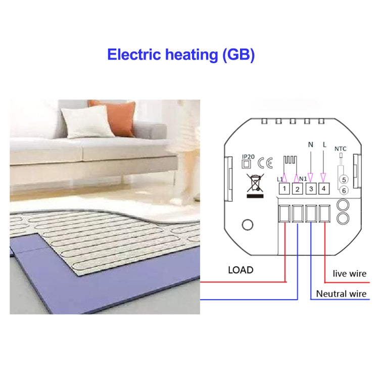 BHT-2002GBLM 220V Smart Home Heating Thermostat Electric Heating WiFi Thermostat with External Sensor Wire(White) - Thermostat & Thermometer by PMC TechLife | Online Shopping South Africa | PMC TechLife