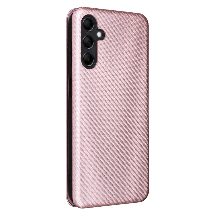 For Samsung Galaxy M14 5G Global Carbon Fiber Texture Flip Leather Phone Case(Pink) - free shipping - PMC TechLife - Order now!