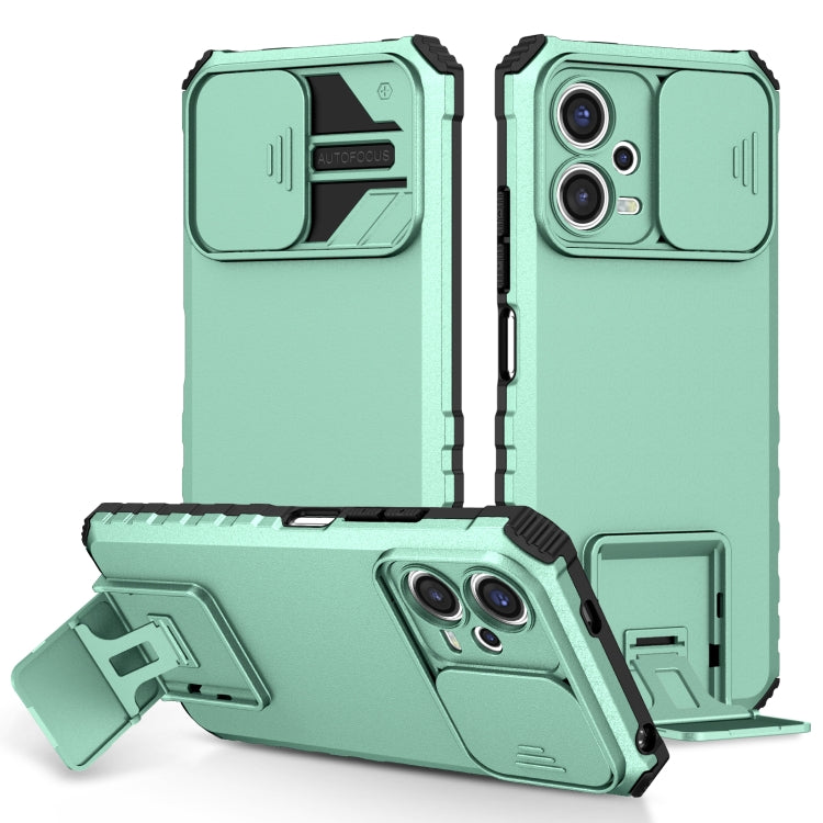 For Xiaomi Redmi Note 12 5G / Poco X5 Stereoscopic Holder Sliding Camshield Phone Case(Light Blue) - free shipping - PMC TechLife - Order now!
