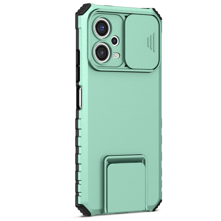 For Xiaomi Redmi Note 12 5G / Poco X5 Stereoscopic Holder Sliding Camshield Phone Case(Light Blue) - free shipping - PMC TechLife - Order now!