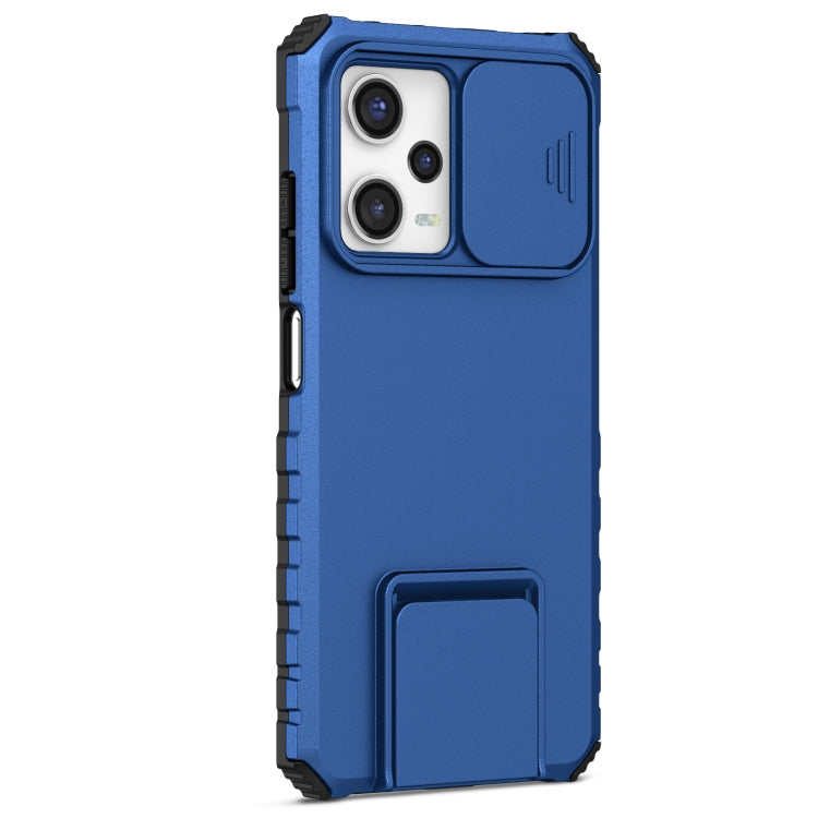 For Xiaomi Redmi Note 12 Pro 5G / Poco X5 Pro Stereoscopic Holder Sliding Camshield Phone Case(Blue) - free shipping - PMC TechLife - Order now!