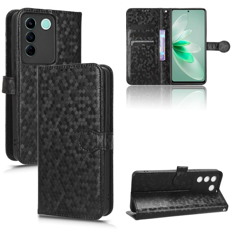 For vivo V27e / S16e Honeycomb Dot Texture Leather Phone Case(Black) - free shipping - PMC TechLife - Order now!
