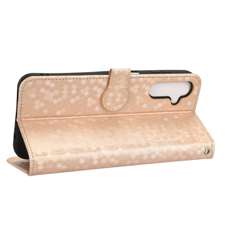 For Samsung Galaxy A24 4G Honeycomb Dot Texture Leather Phone Case(Gold) - free shipping - PMC TechLife - Order now!