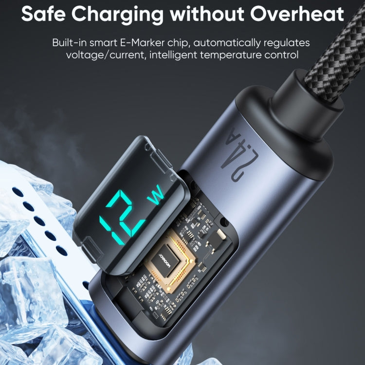 JOYROOM S-AL012A16 2.4A USB to 8 Pin Digital Display Fast Charging Data Cable, Length:1.2m(Black) - Normal Style Cable by JOYROOM | Online Shopping South Africa | PMC TechLife