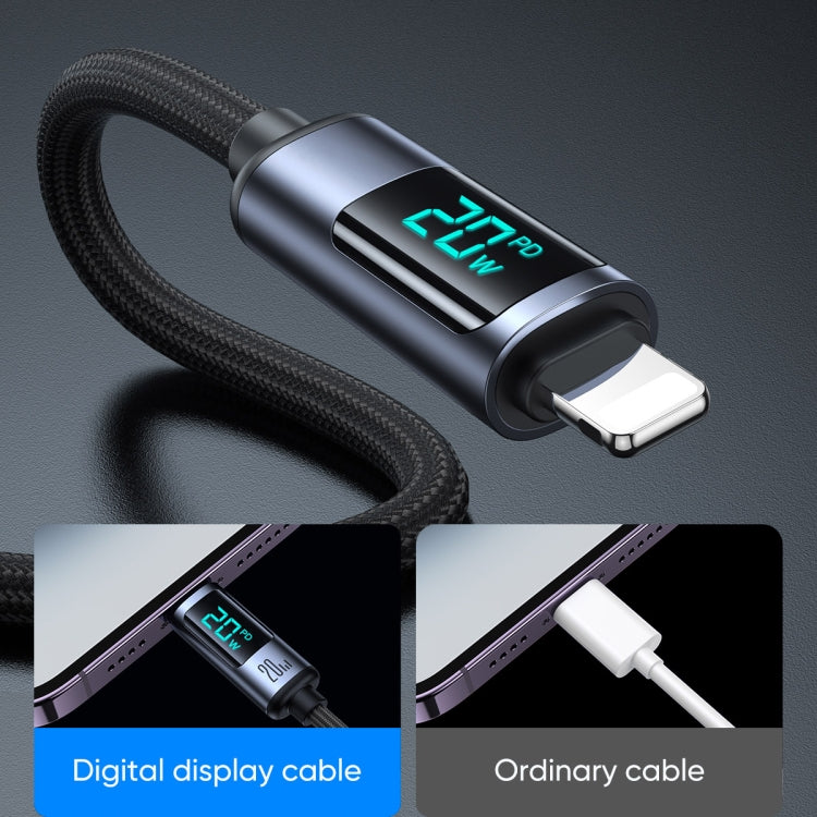 JOYROOM S-CL020A16 20W USB-C / Type-C to 8 Pin Digital Display Fast Charging Data Cable, Length:1.2m(Black) - 2 in 1 Cable by JOYROOM | Online Shopping South Africa | PMC TechLife