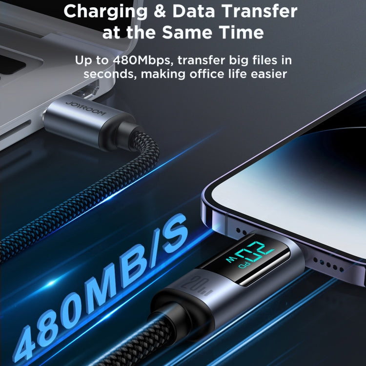 JOYROOM S-CL020A16 20W USB-C / Type-C to 8 Pin Digital Display Fast Charging Data Cable, Length:1.2m(Black) - 2 in 1 Cable by JOYROOM | Online Shopping South Africa | PMC TechLife