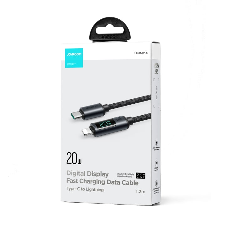 JOYROOM S-CL020A16 20W USB-C / Type-C to 8 Pin Digital Display Fast Charging Data Cable, Length:1.2m(Black) - 2 in 1 Cable by JOYROOM | Online Shopping South Africa | PMC TechLife