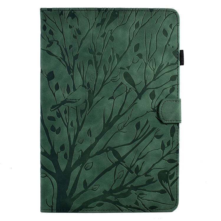 For Amazon Fire HD 10 Plus / HD 10 2021 Fortune Tree Pressure Flower PU Tablet Case with Wake-up / Sleep Function(Green) - Amazon by PMC TechLife | Online Shopping South Africa | PMC TechLife | Buy Now Pay Later Mobicred