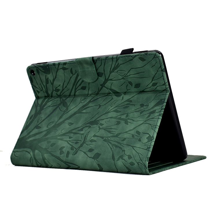 For Amazon Fire HD 10 Plus / HD 10 2021 Fortune Tree Pressure Flower PU Tablet Case with Wake-up / Sleep Function(Green) - Amazon by PMC TechLife | Online Shopping South Africa | PMC TechLife | Buy Now Pay Later Mobicred