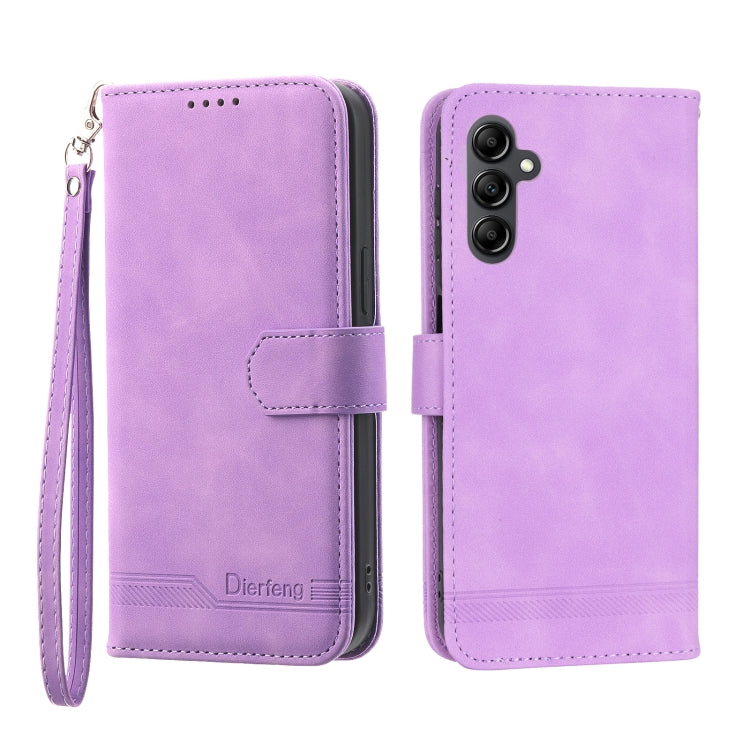 For Samsung Galaxy M14 5G Global Dierfeng Dream Line TPU + PU Leather Phone Case(Purple) - free shipping - PMC TechLife - Order now!