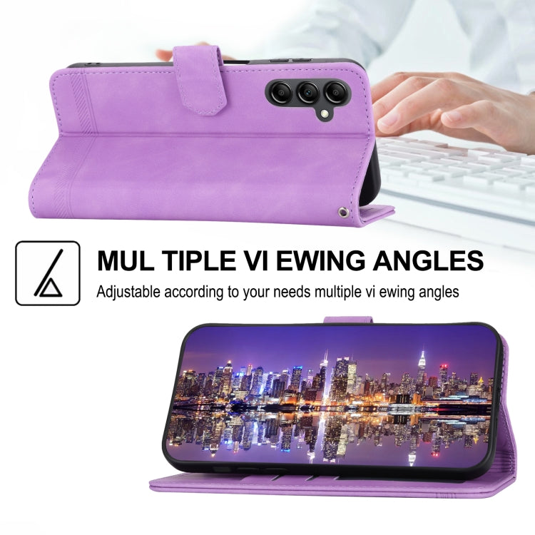 For Samsung Galaxy M14 5G Global Dierfeng Dream Line TPU + PU Leather Phone Case(Purple) - free shipping - PMC TechLife - Order now!