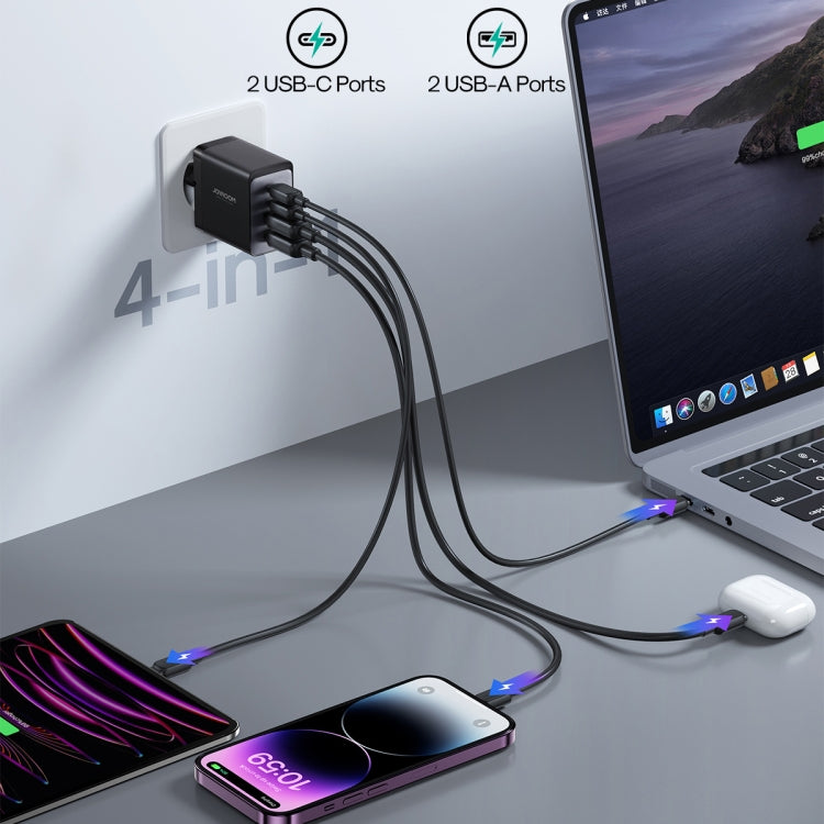 JOYROOM TCG02 Gallium Nitride 67W Dual USB+Dual USB-C/Type-C Multi-Port Charger Set, Specification:EU Plug(Black) - free shipping - PMC TechLife - Order now!