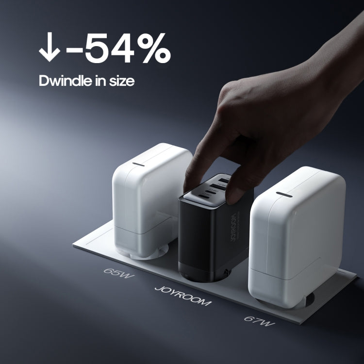 JOYROOM TCG02 Gallium Nitride 67W Dual USB+Dual USB-C/Type-C Multi-Port Charger Set, Specification:EU Plug(Black) - free shipping - PMC TechLife - Order now!