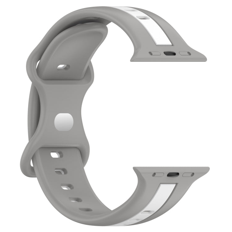 Nail Buckle Two-color Watch Band For Apple Watch Series 8&7 41mm / SE 2&6&SE&5&4 40mm / 3&2&1 38mm(Light Grey White) -  by PMC TechLife | Online Shopping South Africa | PMC TechLife