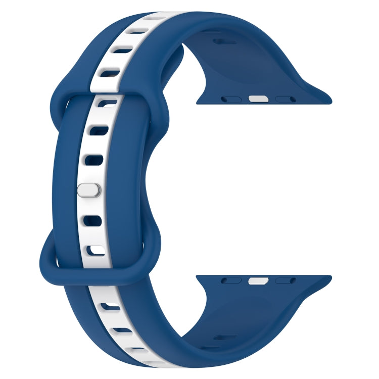 Nail Buckle Two-color Watch Band For Apple Watch Series 8&7 41mm / SE 2&6&SE&5&4 40mm / 3&2&1 38mm(Sky Blue + White) -  by PMC TechLife | Online Shopping South Africa | PMC TechLife