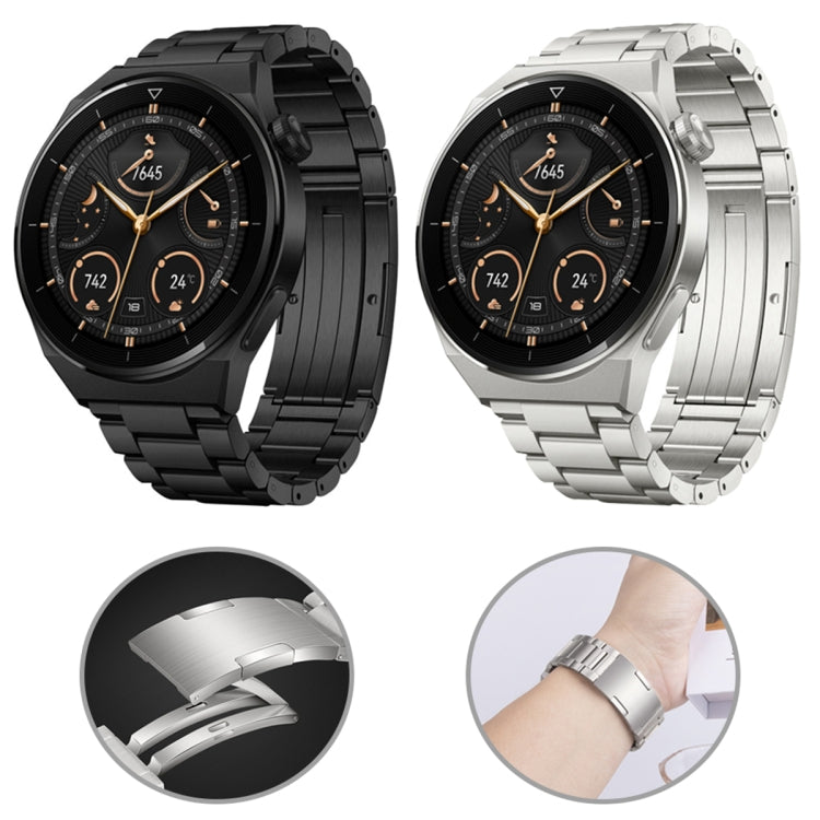 For Huawei Watch Buds / GT3 SE / GT3 Pro 22mm Universal Three Strains Ttanium Steel Watch Band(Silver) - Smart Wear by PMC TechLife | Online Shopping South Africa | PMC TechLife