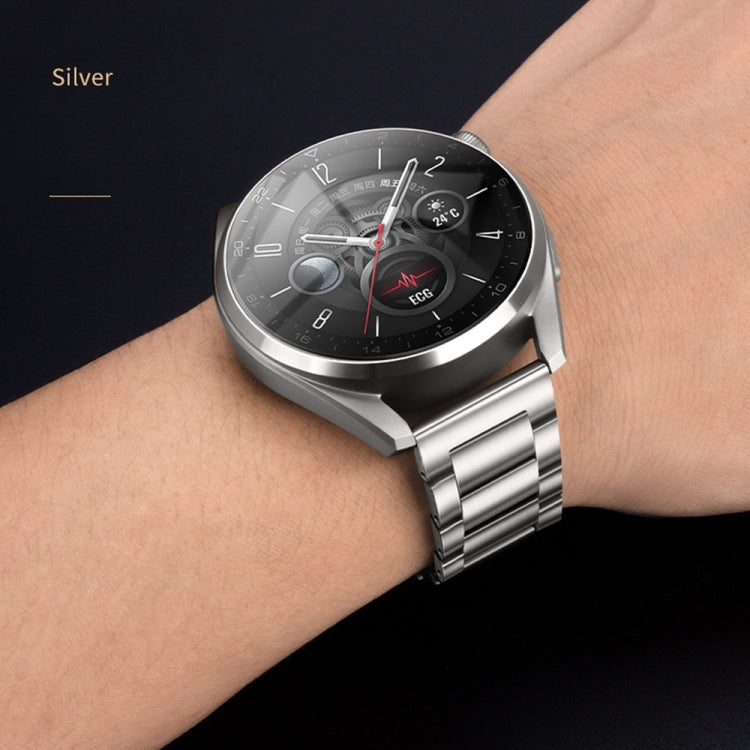 For Huawei Watch Buds / GT3 SE / GT3 Pro 22mm Universal Three Strains Ttanium Steel Watch Band(Silver) - Smart Wear by PMC TechLife | Online Shopping South Africa | PMC TechLife