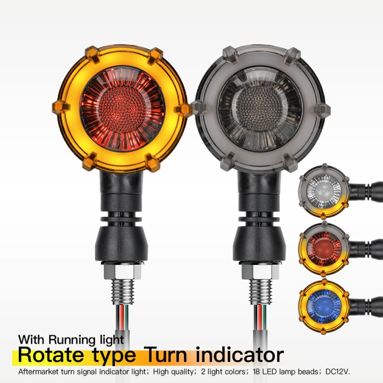 1 Pair Motorcycles Universal Rotating LED Dual-color Flow Turn Signal Light(Amber Yellow Light + White Light) - free shipping - PMC TechLife - Order now!