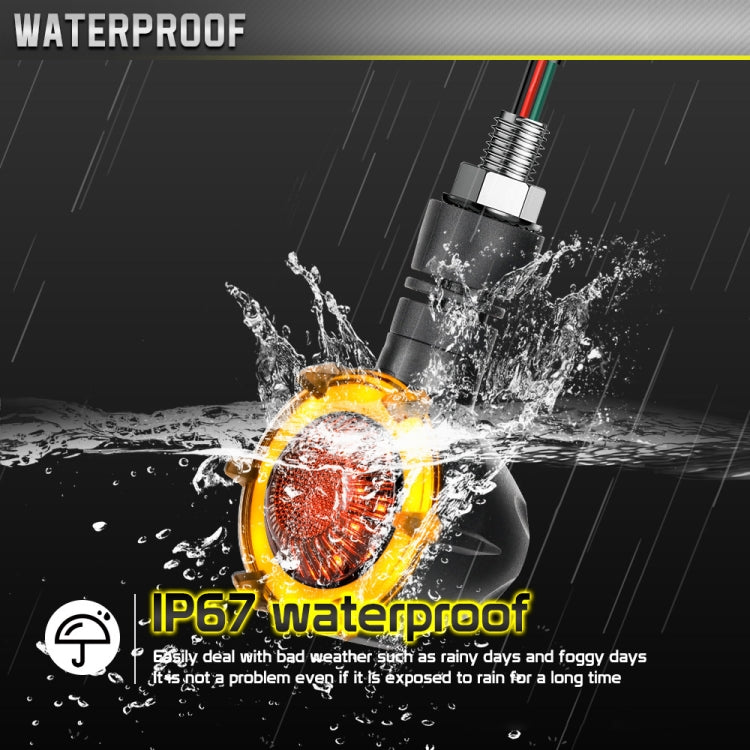 1 Pair Motorcycles Universal Rotating LED Dual-color Flow Turn Signal Light(Amber Yellow Light + White Light) - free shipping - PMC TechLife - Order now!