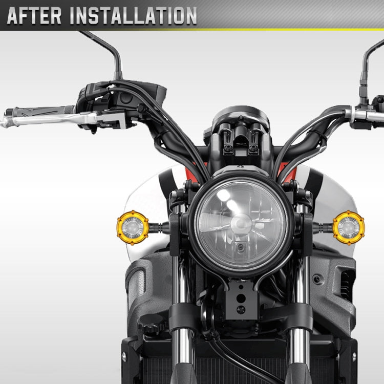 1 Pair Motorcycles Universal Rotating LED Dual-color Flow Turn Signal Light(Amber Yellow Light + White Light) - free shipping - PMC TechLife - Order now!