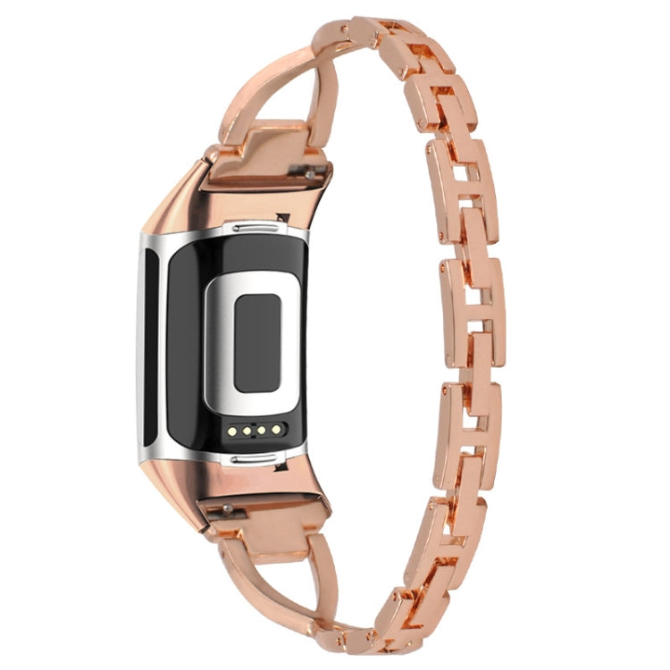 For Fitbit Charge 3 / 4 Diamond Metal Watch Band(Rose Gold) -  by PMC TechLife | Online Shopping South Africa | PMC TechLife