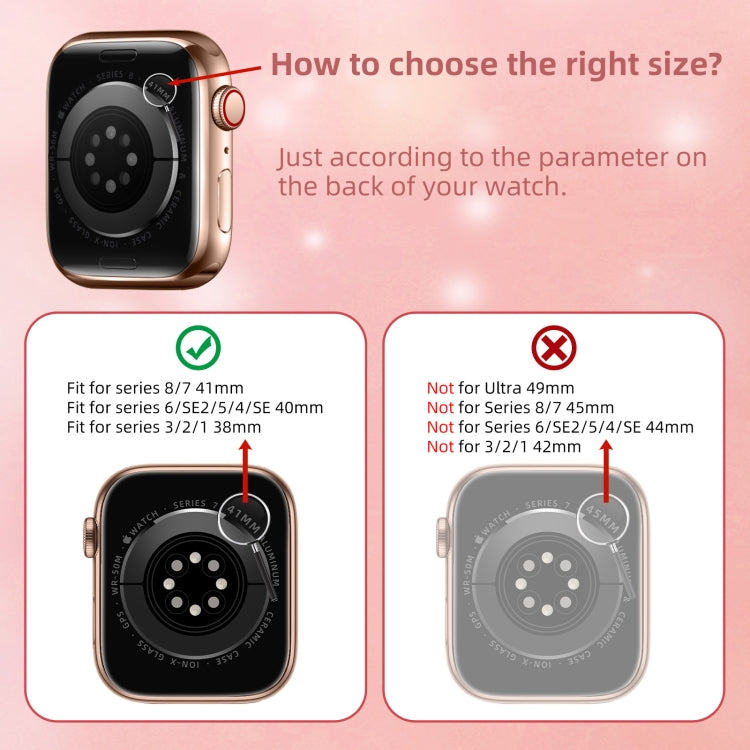 Stainless Steel Frame Silicone Watch Band For Apple Watch Series 8&7 41mm / SE 2&6&SE&5&4 40mm / 3&2&1 38mm(Pink) - Smart Wear by PMC TechLife | Online Shopping South Africa | PMC TechLife