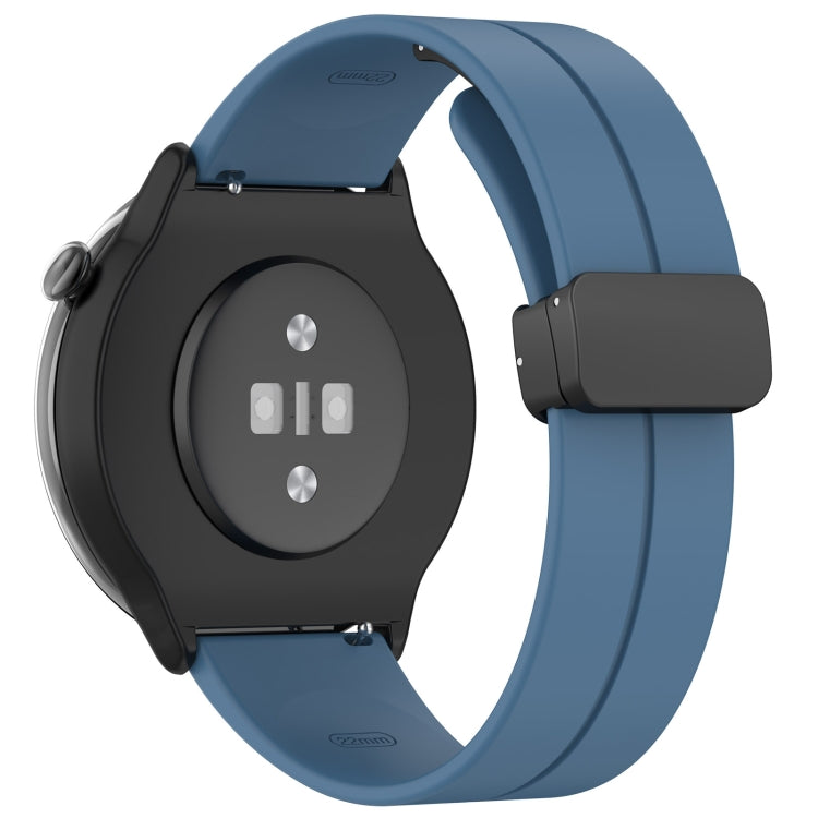 For Amazfit GTR Mini Magnetic Fold Clasp Black Buckle Silicone Watch Band(Blue) -  by PMC TechLife | Online Shopping South Africa | PMC TechLife