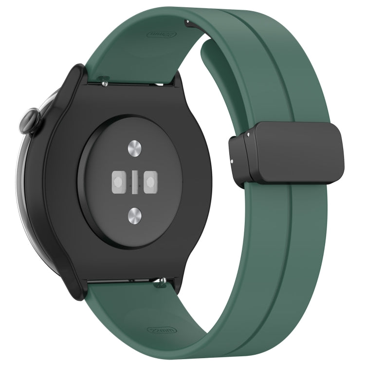 For Amazfit GTR Mini Magnetic Fold Clasp Black Buckle Silicone Watch Band(Dark Green) -  by PMC TechLife | Online Shopping South Africa | PMC TechLife