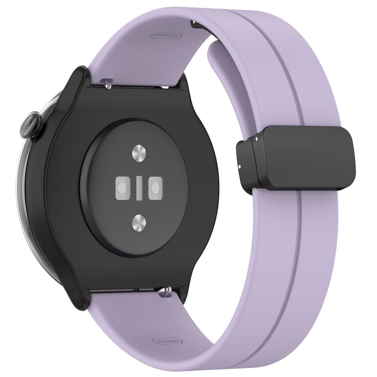 For Amazfit GTR Mini Magnetic Fold Clasp Black Buckle Silicone Watch Band(Light Purple) -  by PMC TechLife | Online Shopping South Africa | PMC TechLife