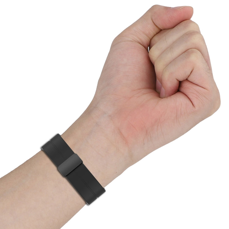 For Amazfit GTR Mini Magnetic Fold Clasp Black Buckle Silicone Watch Band(Light Pink) -  by PMC TechLife | Online Shopping South Africa | PMC TechLife