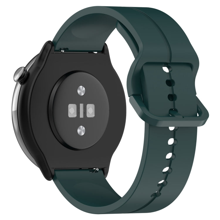 For Amazfit GTR Mini 20mm Flat Head Groove Reverse Buckle Silicone Watch Band(Dark Green) -  by PMC TechLife | Online Shopping South Africa | PMC TechLife
