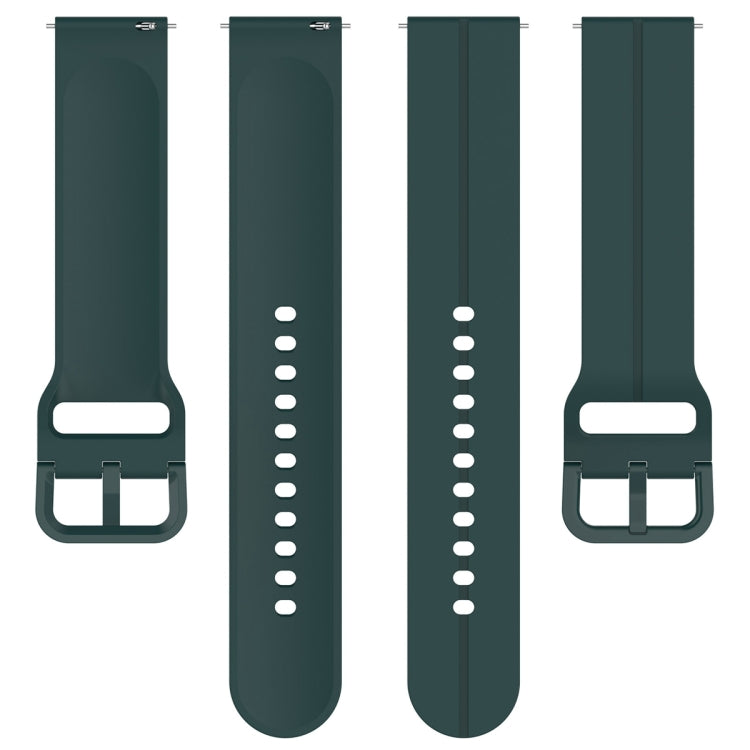 For Amazfit GTR Mini 20mm Flat Head Groove Reverse Buckle Silicone Watch Band(Dark Green) -  by PMC TechLife | Online Shopping South Africa | PMC TechLife
