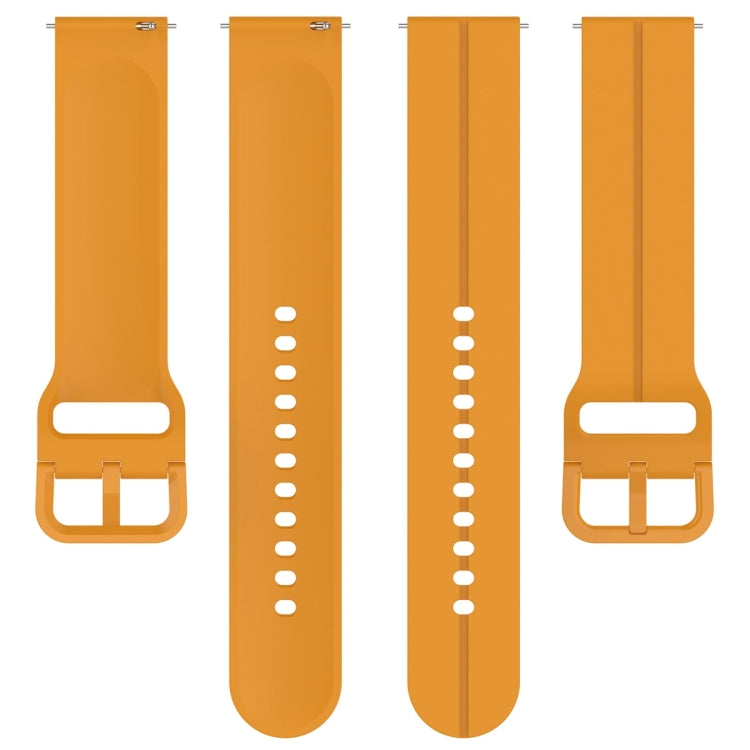 For Amazfit GTR Mini 20mm Flat Head Groove Reverse Buckle Silicone Watch Band(Yellow) -  by PMC TechLife | Online Shopping South Africa | PMC TechLife