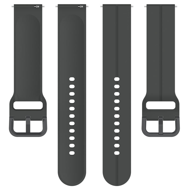 For Amazfit GTR Mini 20mm Flat Head Groove Reverse Buckle Silicone Watch Band(Dark Grey) -  by PMC TechLife | Online Shopping South Africa | PMC TechLife