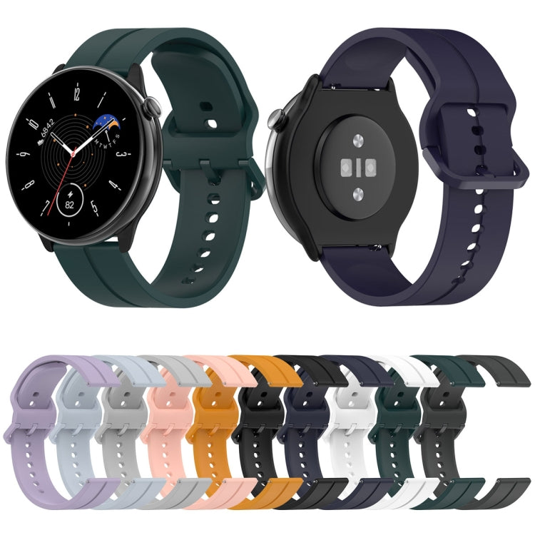 For Amazfit GTR Mini 20mm Flat Head Groove Reverse Buckle Silicone Watch Band(Dark Grey) -  by PMC TechLife | Online Shopping South Africa | PMC TechLife