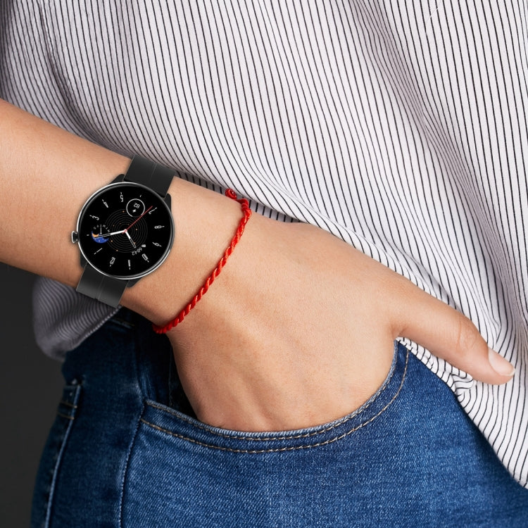 For Amazfit GTR Mini 20mm Flat Head Groove Reverse Buckle Silicone Watch Band(Dark Grey) -  by PMC TechLife | Online Shopping South Africa | PMC TechLife