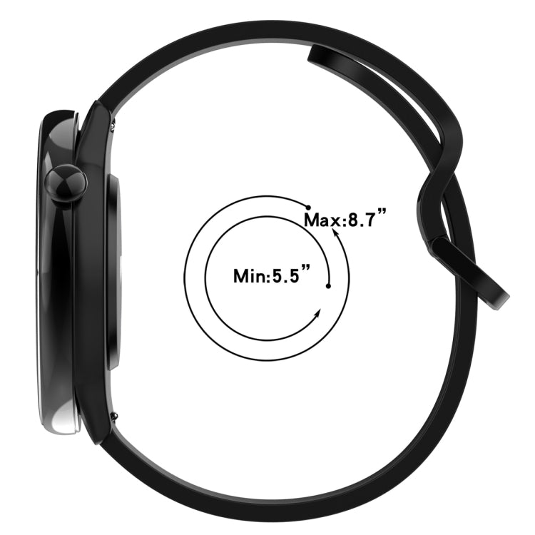 For Amazfit GTR Mini 20mm Flat Head Groove Reverse Buckle Silicone Watch Band(Dark Grey) -  by PMC TechLife | Online Shopping South Africa | PMC TechLife