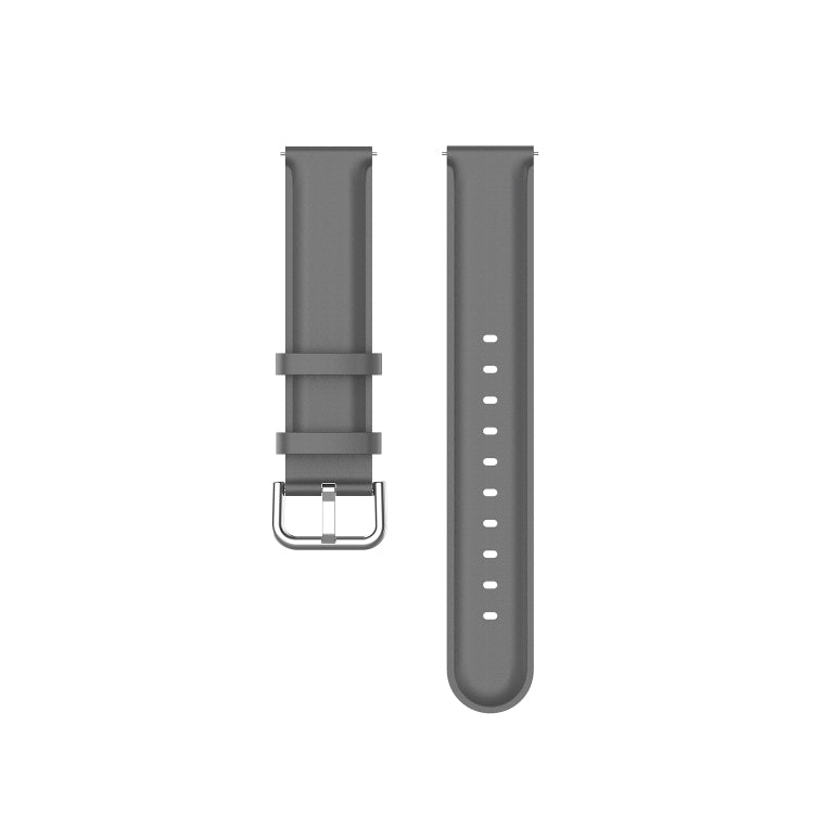 For Amazfit GTR Mini Round Tail Genuine Leather Watch Band(Gray) -  by PMC TechLife | Online Shopping South Africa | PMC TechLife