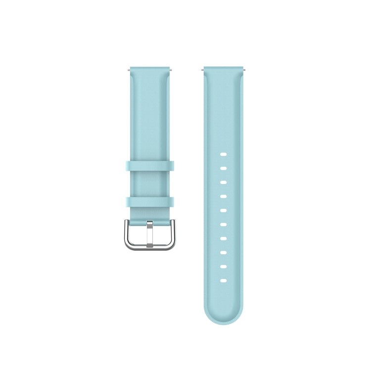 For Amazfit GTR Mini Round Tail Genuine Leather Watch Band(Light Blue) -  by PMC TechLife | Online Shopping South Africa | PMC TechLife