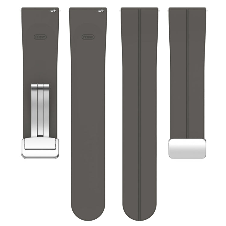 For Amazfit GTR 4 Magnetic Fold Clasp Silver Buckle Silicone Watch Band(Space Grey) -  by PMC TechLife | Online Shopping South Africa | PMC TechLife